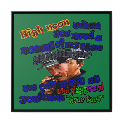 high noon - framed canvas art (dark green)