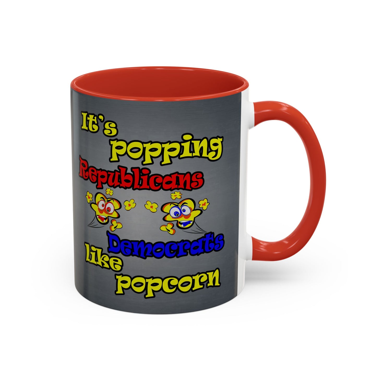 popping like popcorn - Accent Mug (grey-light grey)