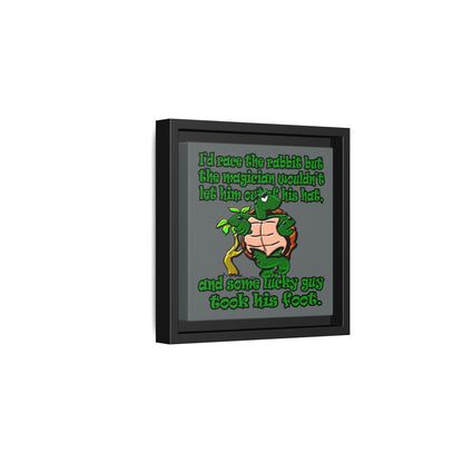 turtle race - framed canvas art (dark grey)