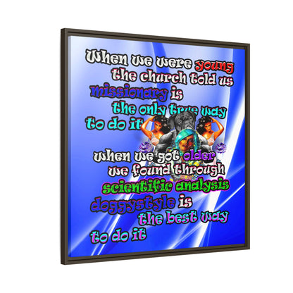 doggystyle - framed canvas art (blue-white wave)