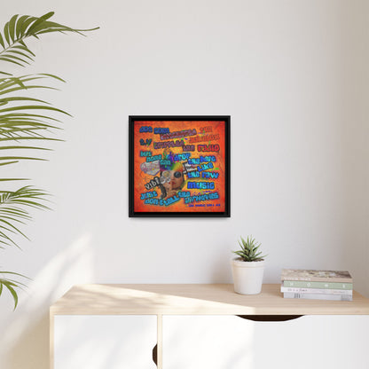 drop the beat - framed canvas art (burnt orange)