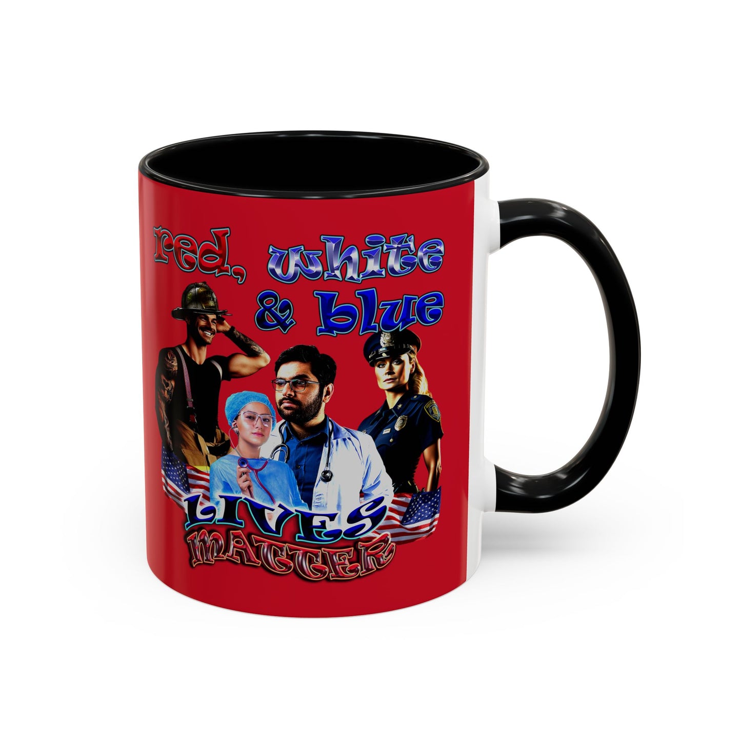 rw&b lives matter - Accent Mug (dark red)