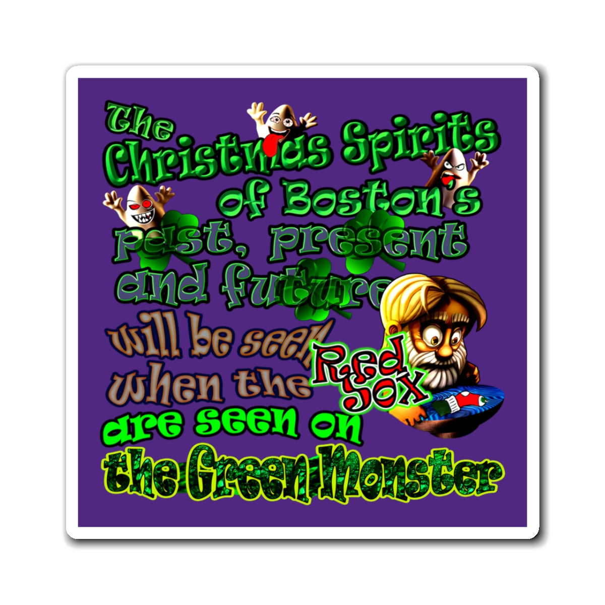 christmas spirits of boston - Magnets - (purple)