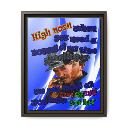 high noon - framed canvas art (blue-white wave)