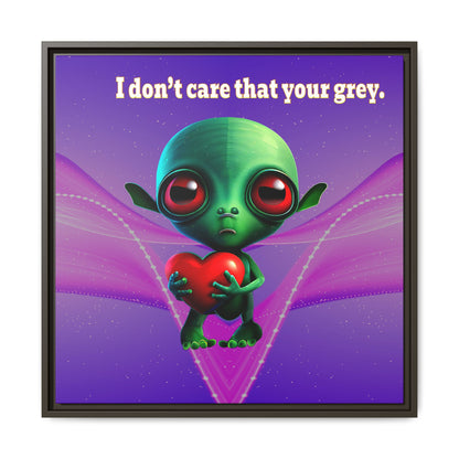I don't care that your grey - framed canvas art (purple-pink wave)