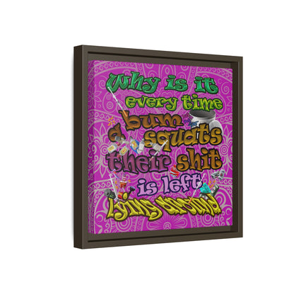 the bum's shit - framed canvas art (pink swirl)