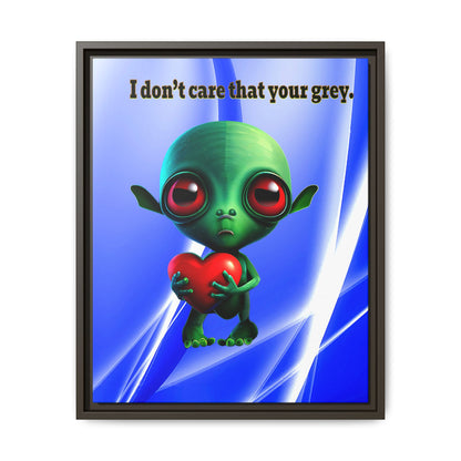I don't care that your grey - framed canvas art (blue-white wave)