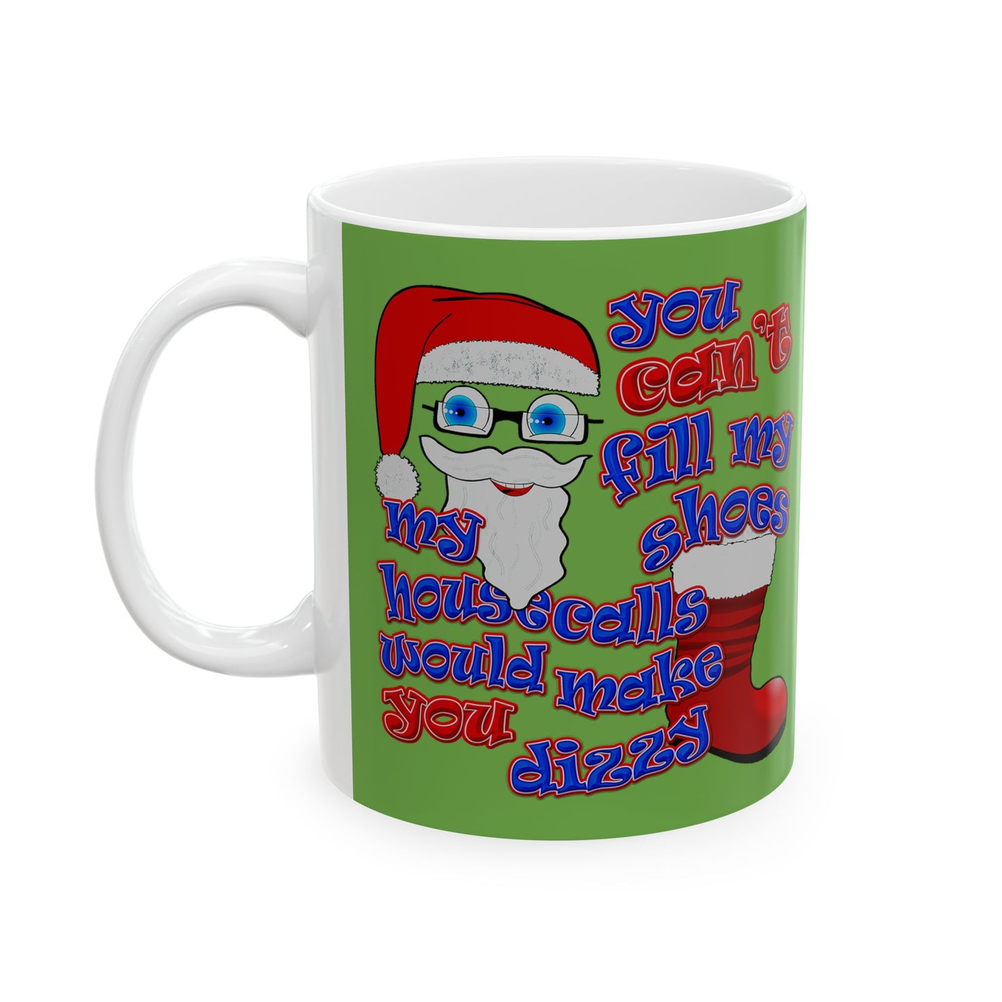 santa's shoes - White Mug (green)