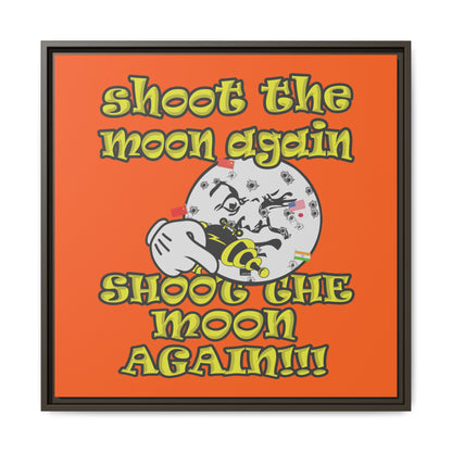 shoot the moon again - framed canvas art (orange)