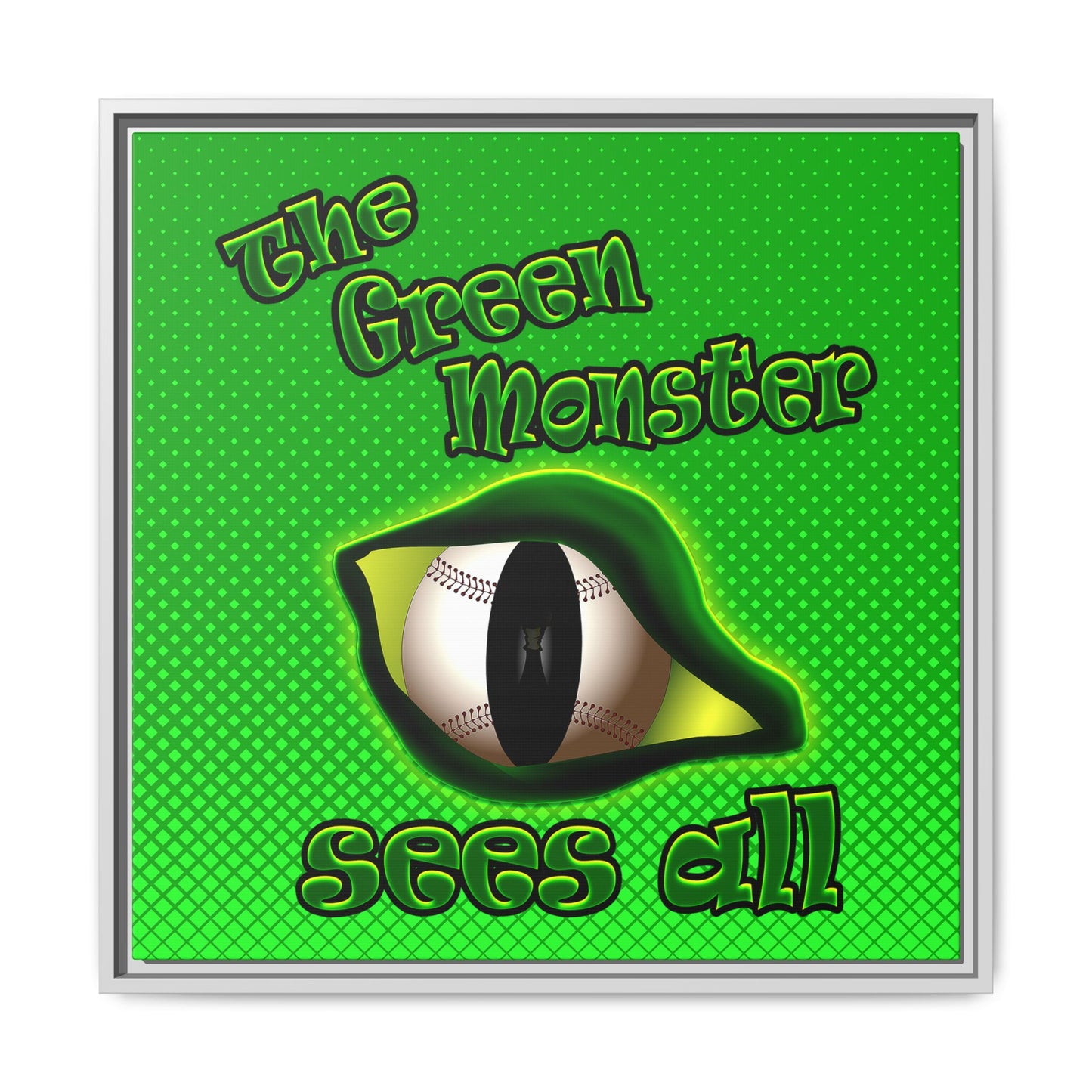 green monster - framed canvas art (logo green)