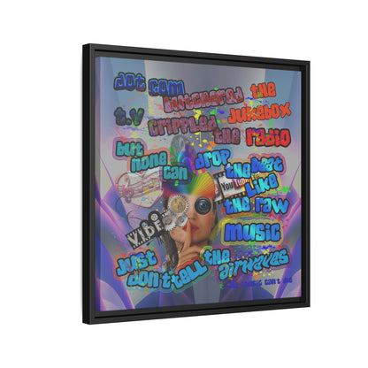 drop the beat - framed canvas art (grey-pink wave)