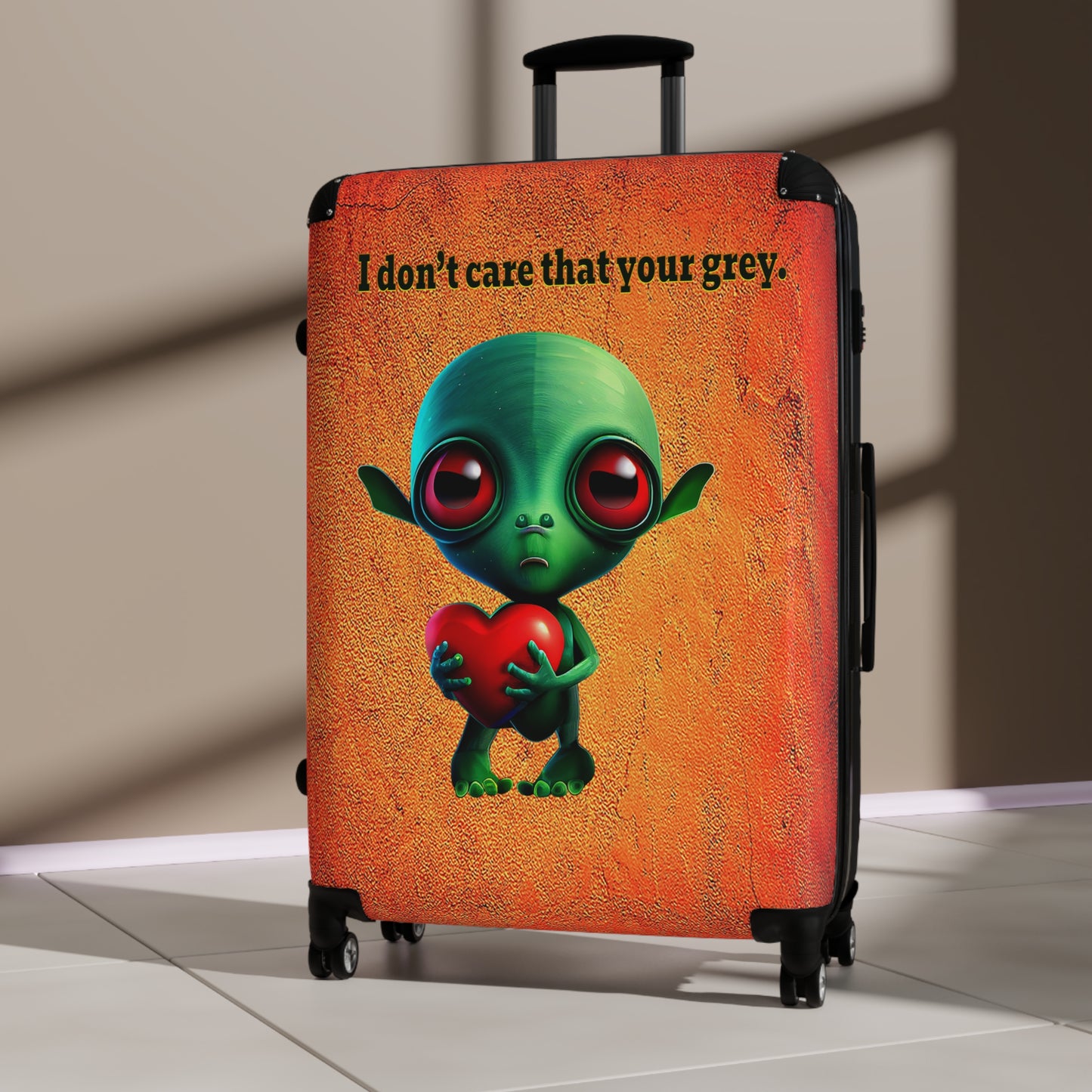 I don't care that your grey - Suitcase (burnt orange)