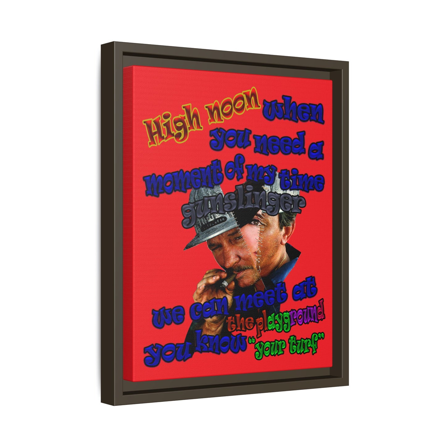 high noon - framed canvas art (red)
