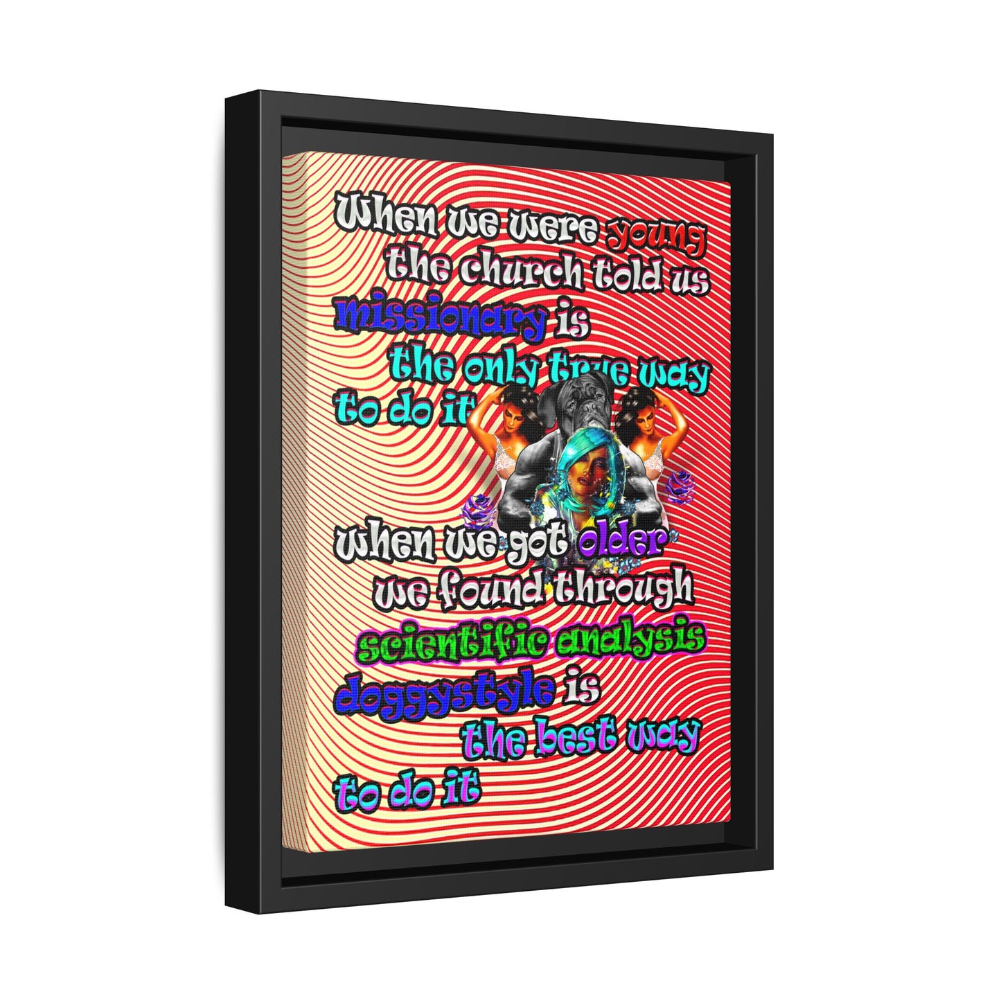 doggystyle - framed canvas art (yellow-orange wave)