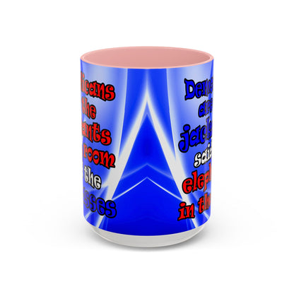 donkeys and elephants - Accent Mug (blue-white wave)
