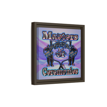 em cee squared - framed canvas art (light blue-pink wave)