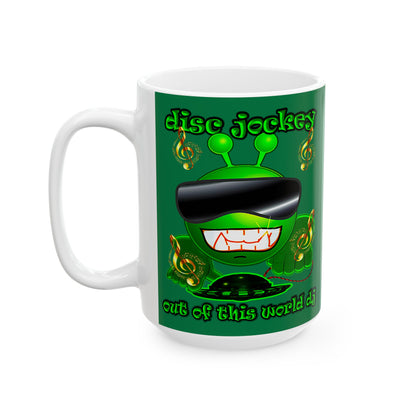 disc jockey - White Mug (dark green)