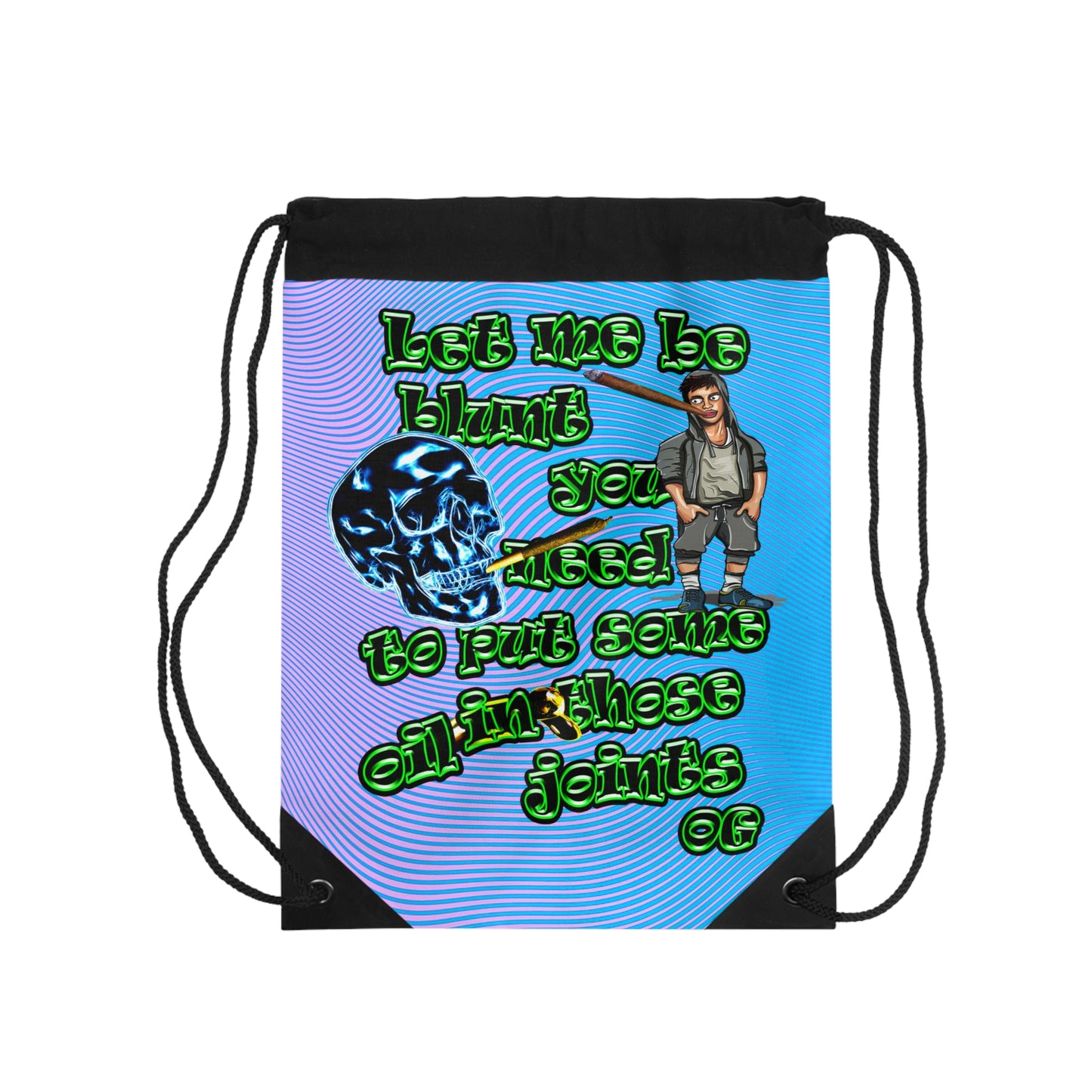 og - Drawstring Bag (light blue-purple wave)