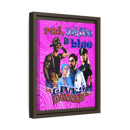rw&b lives matter - framed canvas art (pink swirl)