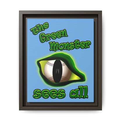 green monster - framed canvas art (light blue)