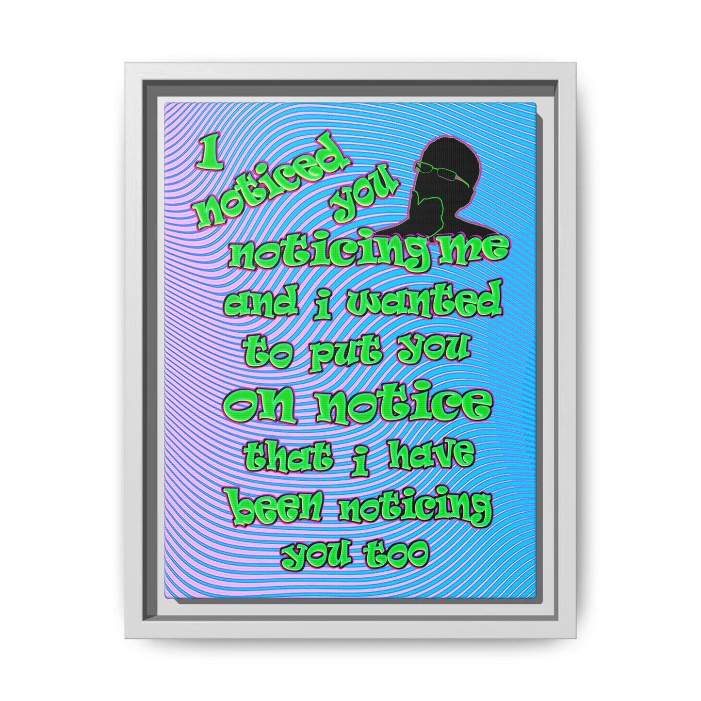 noticed you noticing - framed canvas art (light blue-purple wave)