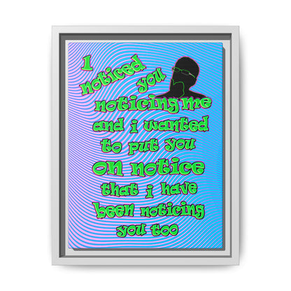 noticed you noticing - framed canvas art (light blue-purple wave)