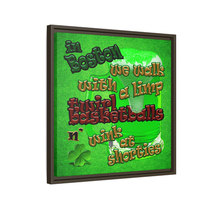 celtics logo - framed canvas art (green turf)
