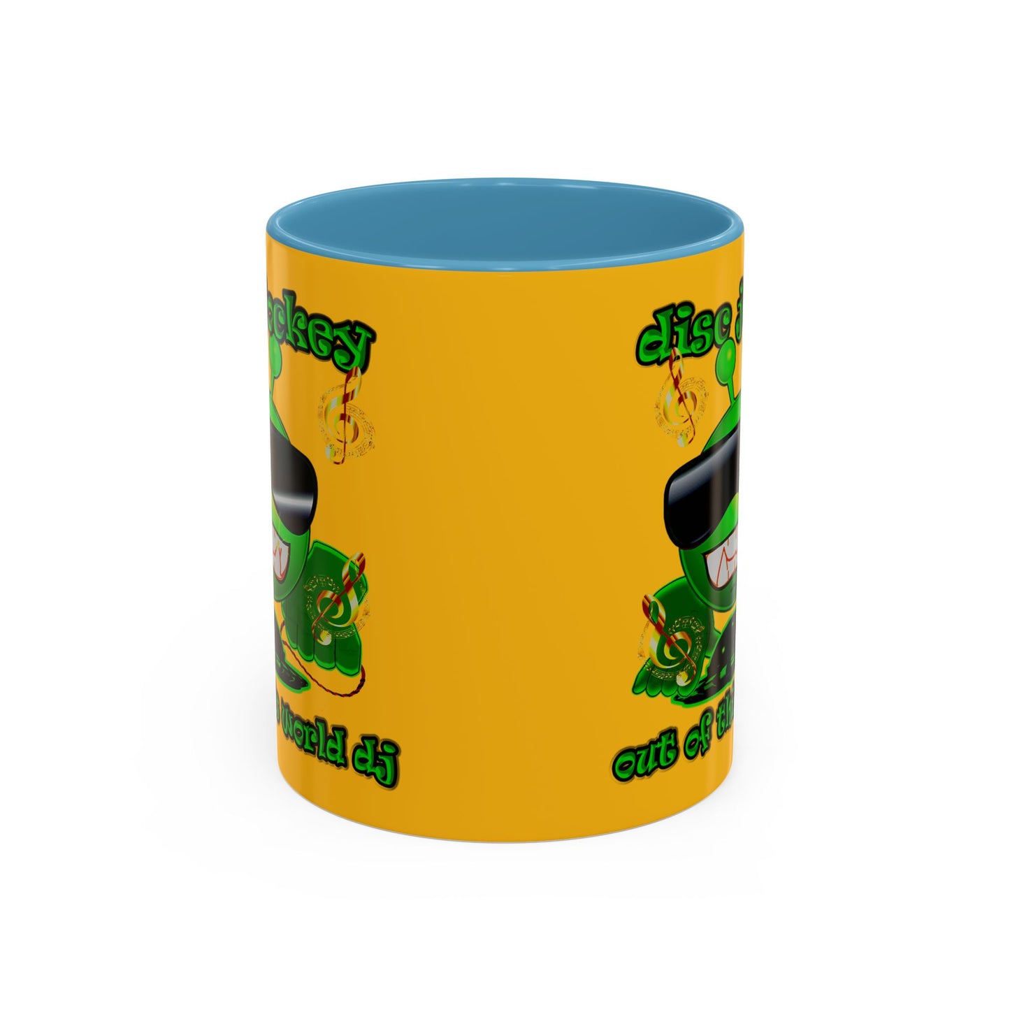 disc jockey - Accent Mug (yellow)