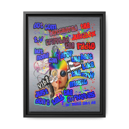 drop the beat - framed canvas art (brushed nickel)