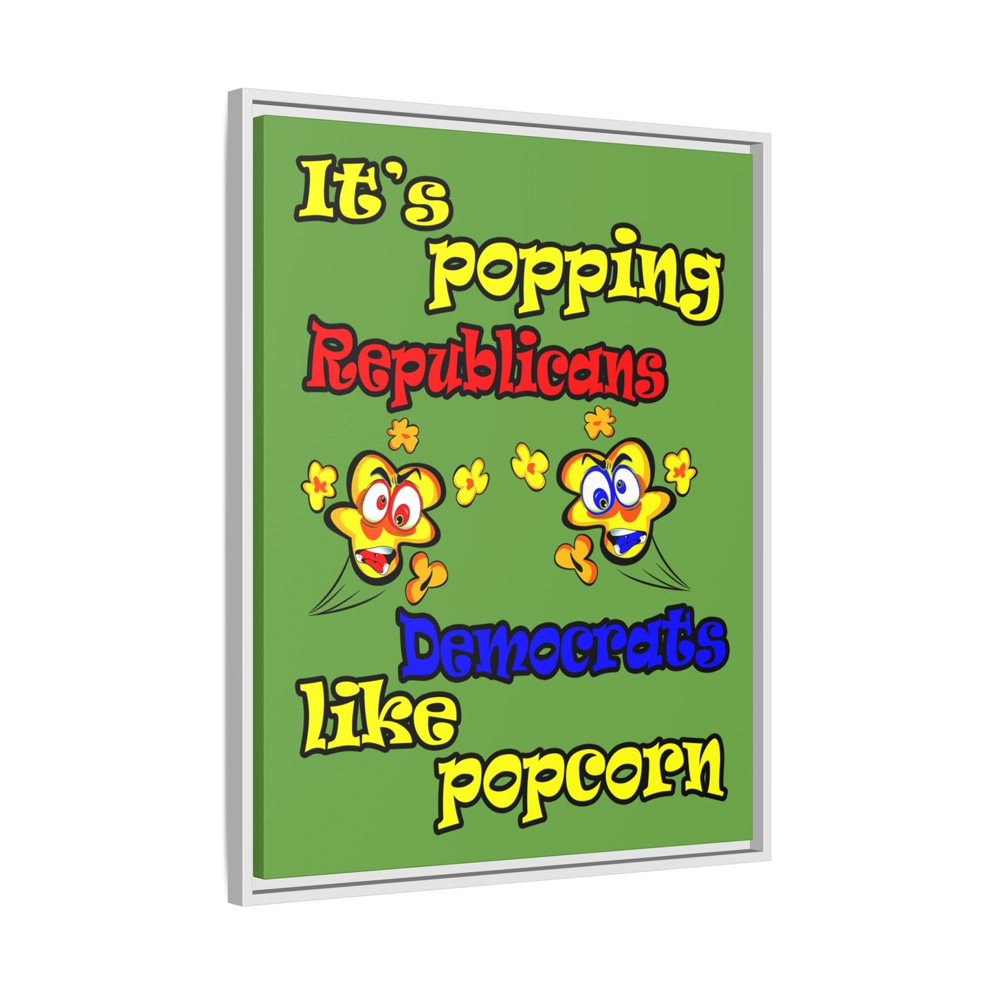 popping like popcorn - framed canvas art (green)