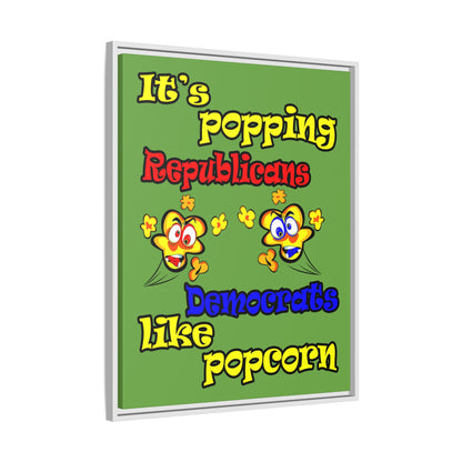 popping like popcorn - framed canvas art (green)