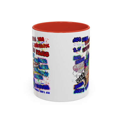 drop the beat - Accent Mug (white)