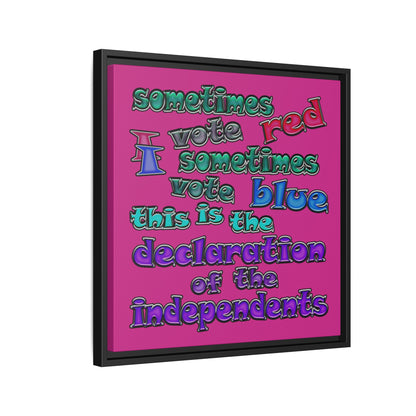 declaration of the independents - framed canvas art (pink)