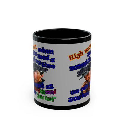 high noon - Black Mug (light grey)