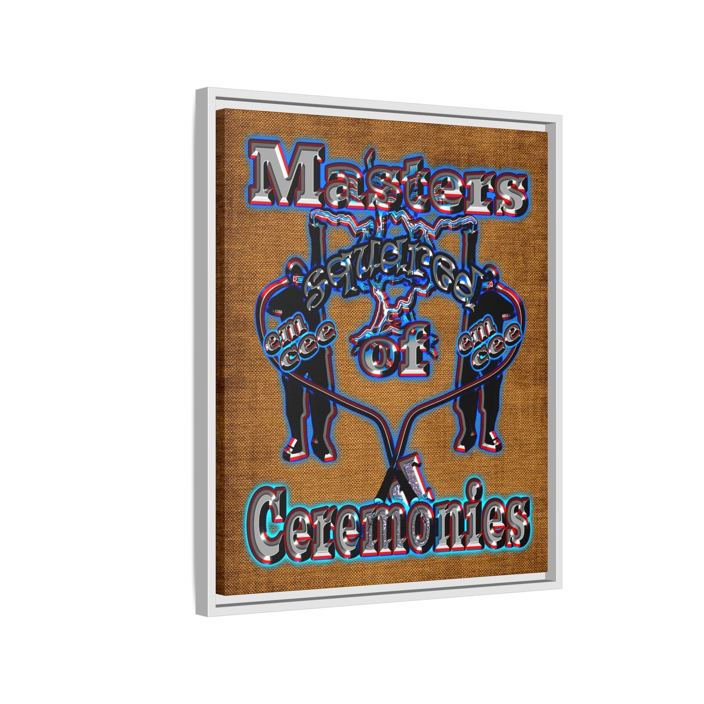 em cee squared - framed canvas art (brown papyrus)