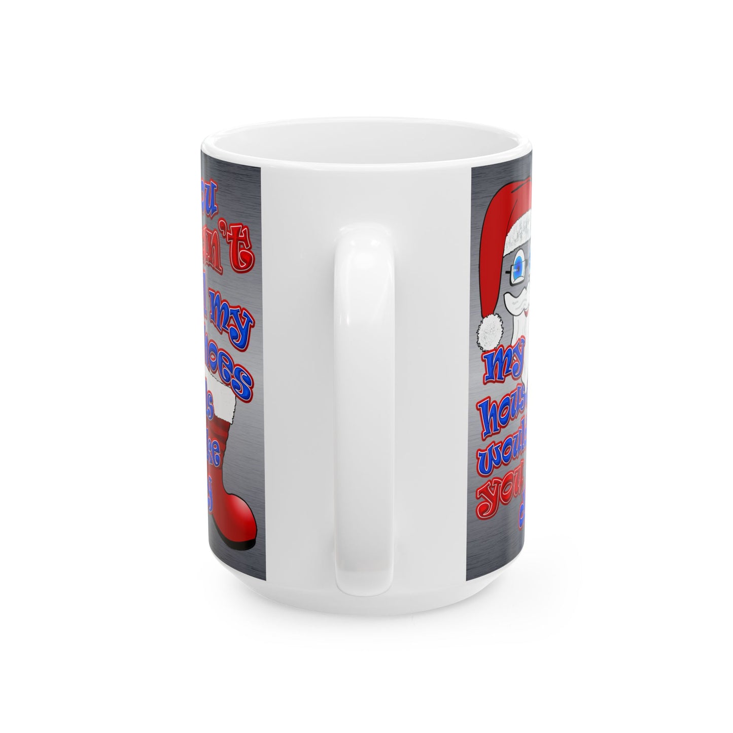 santa's shoes - White Mug (brushed nickel)