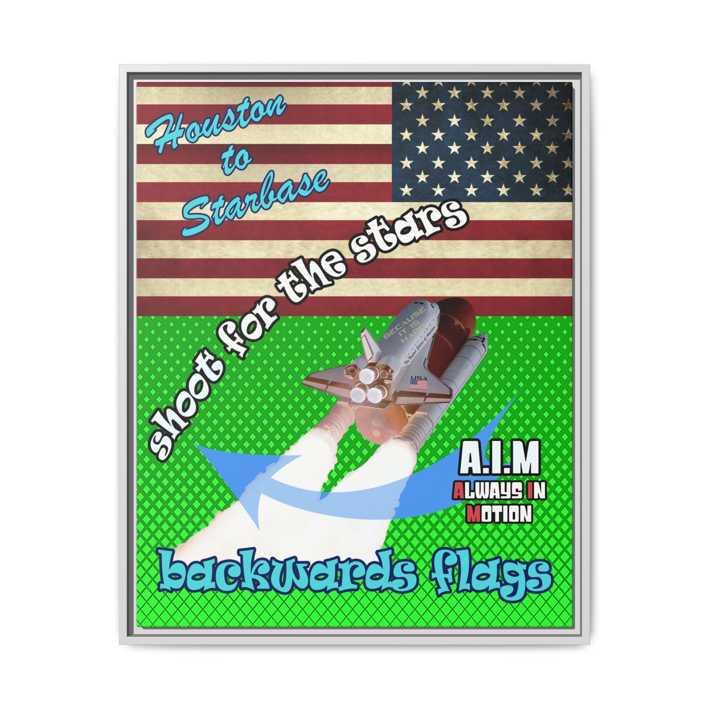 shoot for the stars - framed canvas art (logo green)