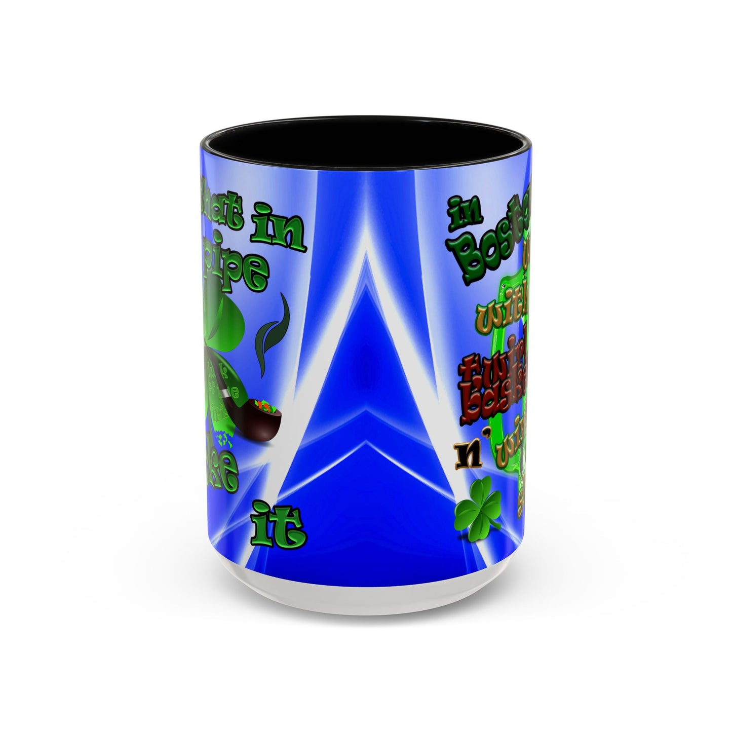 celtics logo - Accent Mug (blue-white wave)