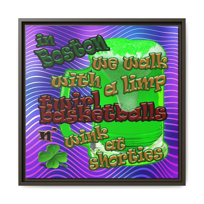 celtics logo - framed canvas art (purple wave)