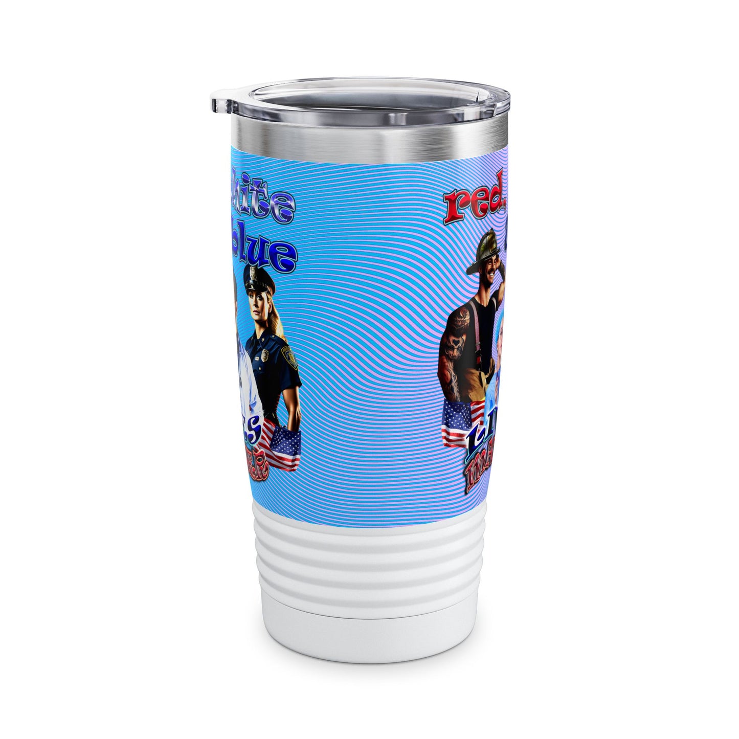 rw&b lives matter - Ringneck Tumbler, 20oz (light blue-purple wave)