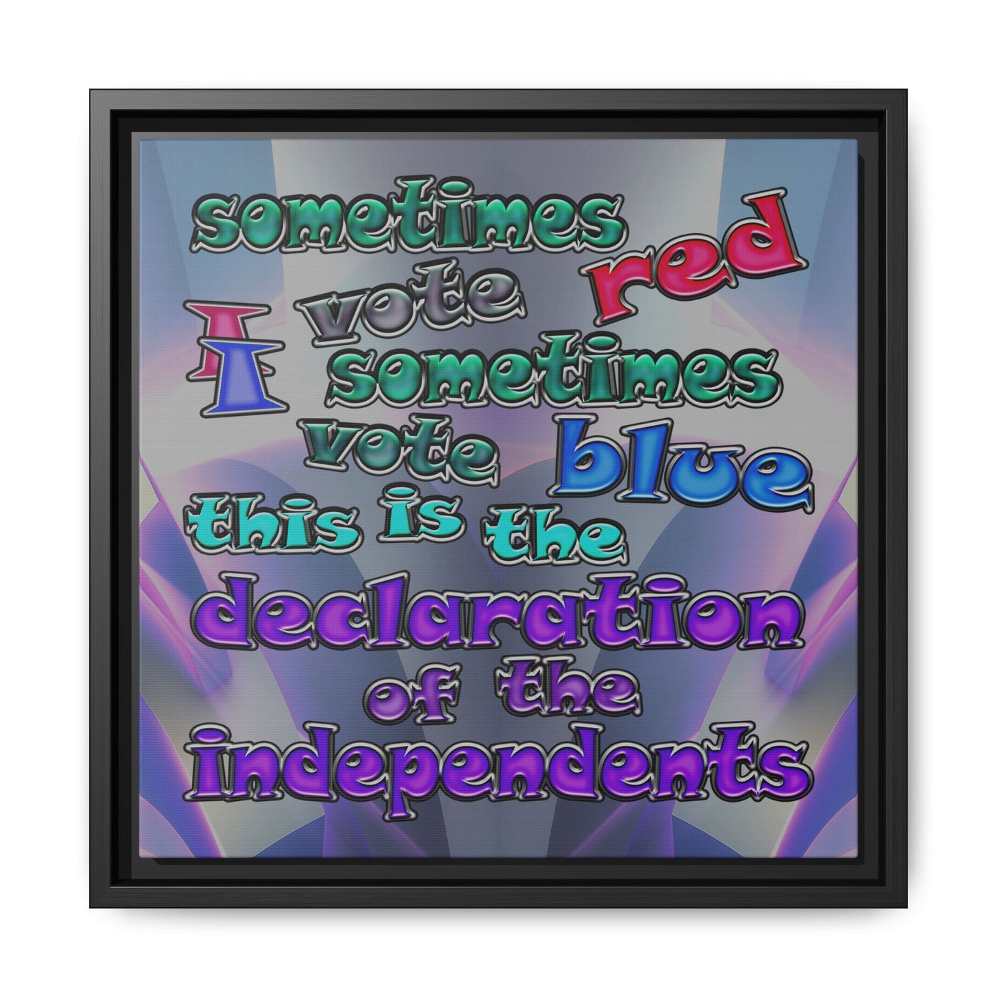 declaration of the independents - framed canvas art (grey-pink wave)