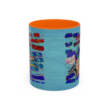 drop the beat - Accent Mug (faded blue)
