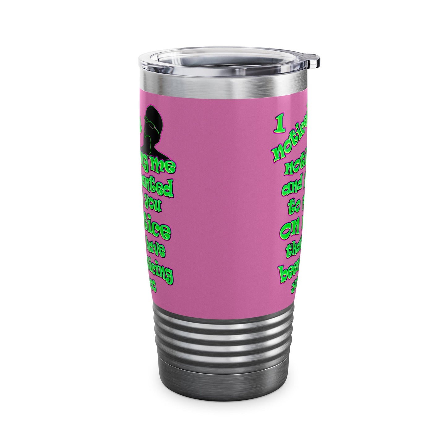 noticed you noticing - Ringneck Tumbler, 20oz (light pink)