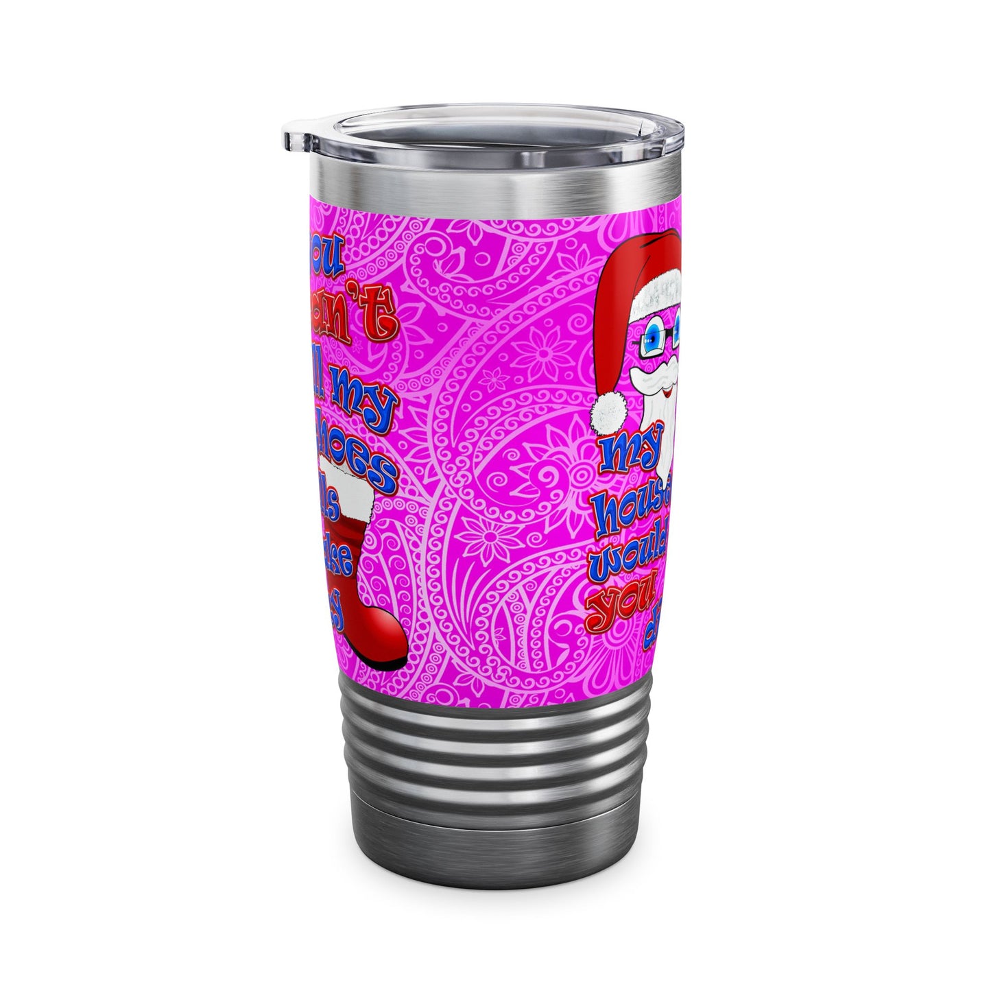 santa's shoes - Ringneck Tumbler, 20oz (pink swirl)
