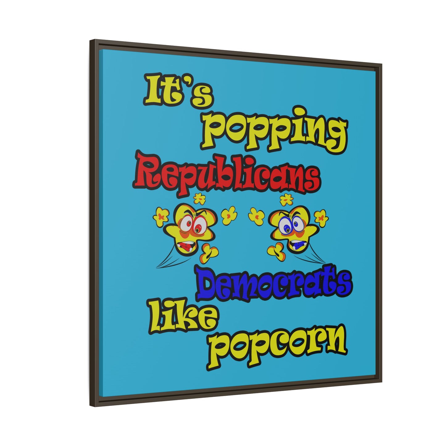 popping like popcorn - framed canvas art (turquoise)