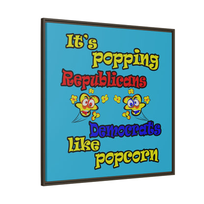 popping like popcorn - framed canvas art (turquoise)