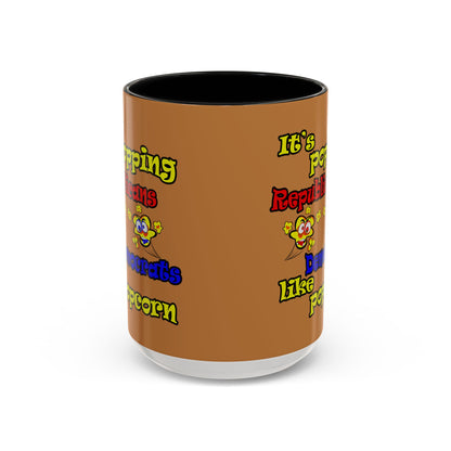 popping like popcorn - Accent Mug (light brown)