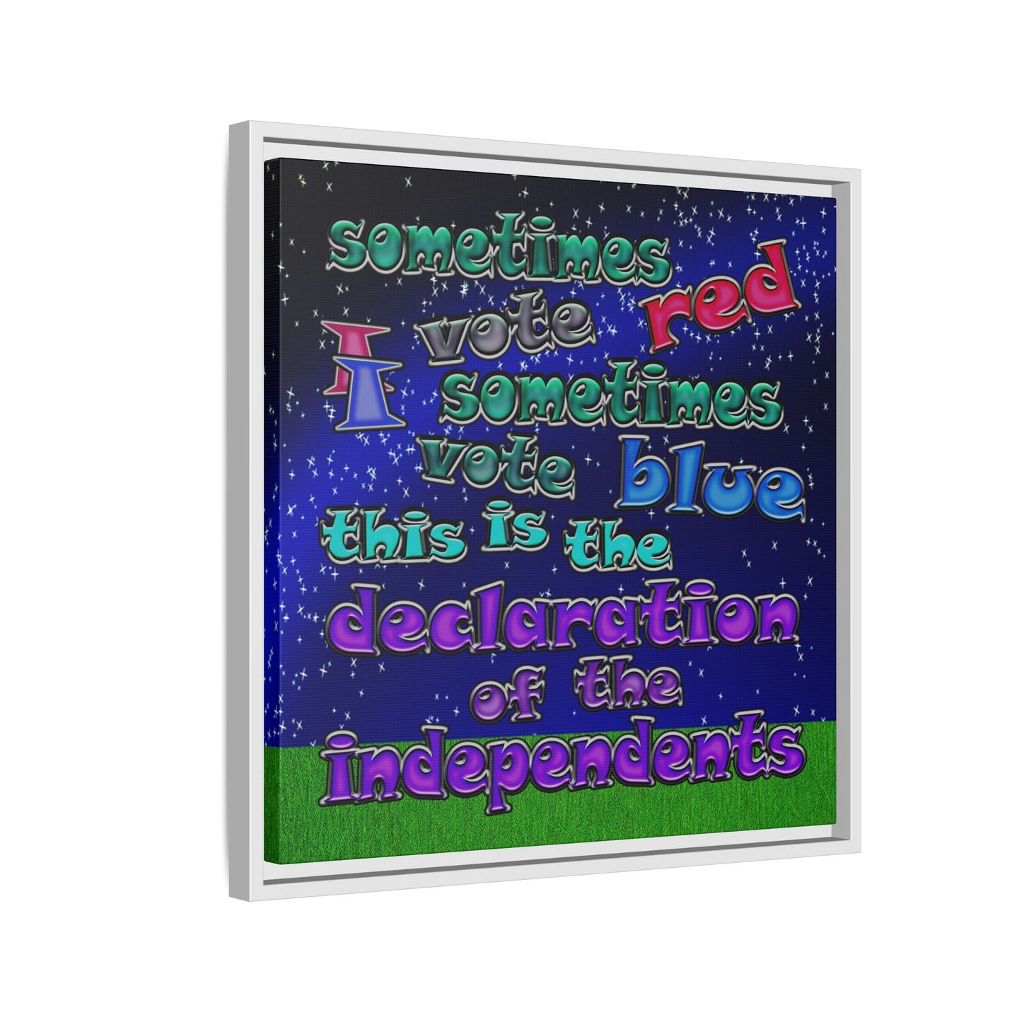 declaration of the independents - framed canvas art ('snoops' background)