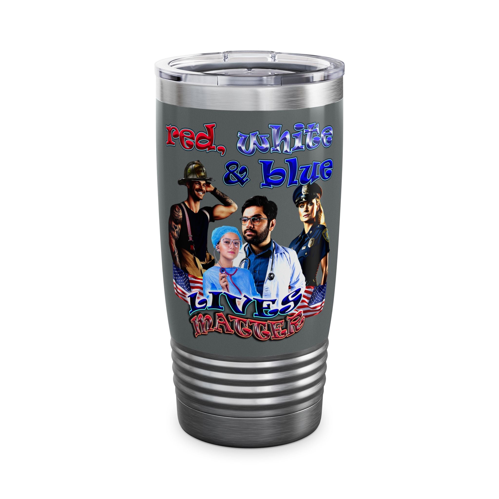 rw&b lives matter - Ringneck Tumbler, 20oz (dark grey)