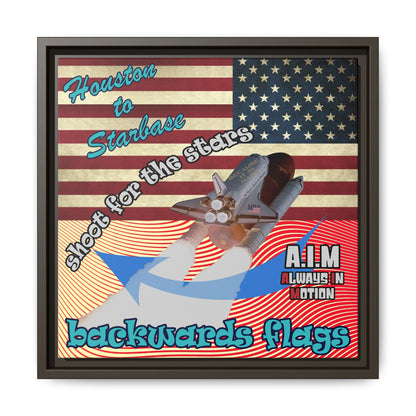 shoot for the stars - framed canvas art (yellow-orange wave)